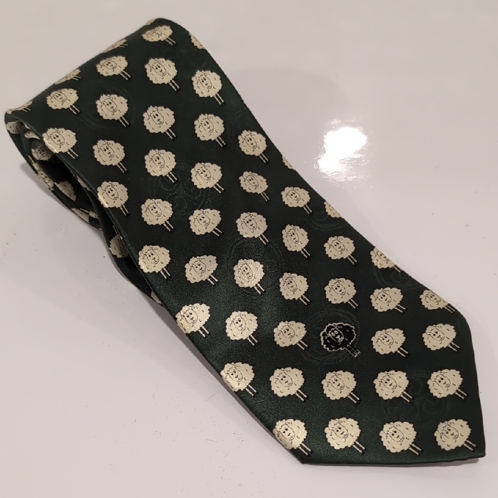 Black Sheep Green Silk Tie